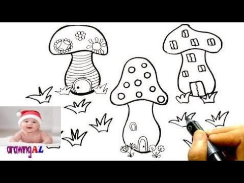 how-to-draw-mushroom-house-so-cute---mushroom-house-coloring-page-for-kids---#part-12