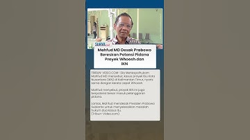 Proyek Whoosh & IKN Disorot, Mahfud MD Desak Prabowo Cepat Bereskan Potensi Pidana
