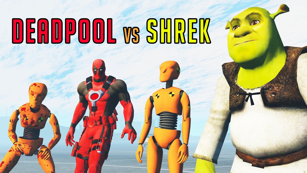 Shrek VS Deadpool Crash Test Zombies BeamNG Drive Demolition
