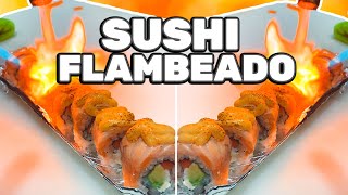 Como hacer 🔥SUSHI Flambeado o Fire Roll🔥🍣🥢 Sushi con FUEGO | Juan Pedro Cocina