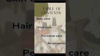 Table of contents 💅💦#hairtransformation #skincare #personalcare #accessories #viral #beauty