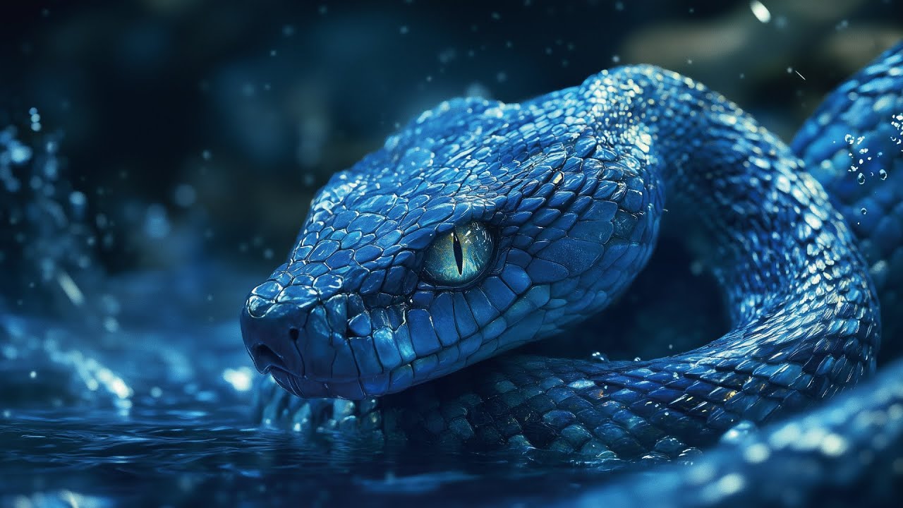 【AI-CM】2025年干支「巳」 AIで制作したBlue snake - YouTube