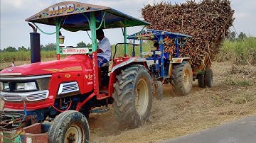 Swaraj 744 FE heavy loaded in trolley pulling Mahindra arjun 555 DI / mahindra power Tractor / #cttv