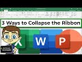 Collapse and Expand the Ribbon in Microsoft Excel, Word and PowerPoint