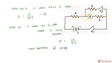 The reading of an ammeter in the circuit  (i) `I` when  key `K_(1)` closed  key `K_(2)` is open