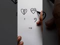 Drawing Heart Love From Numbers 6 7 8 9 10 / How To Draw Easy For Beginners #shorts