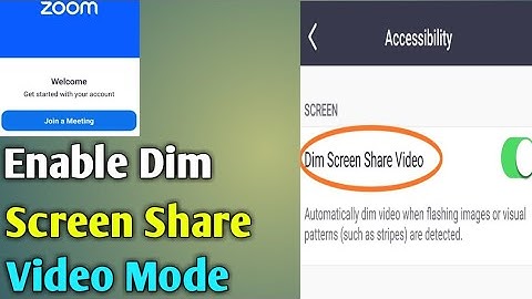 How to enable dim screen share video mode in zoom.