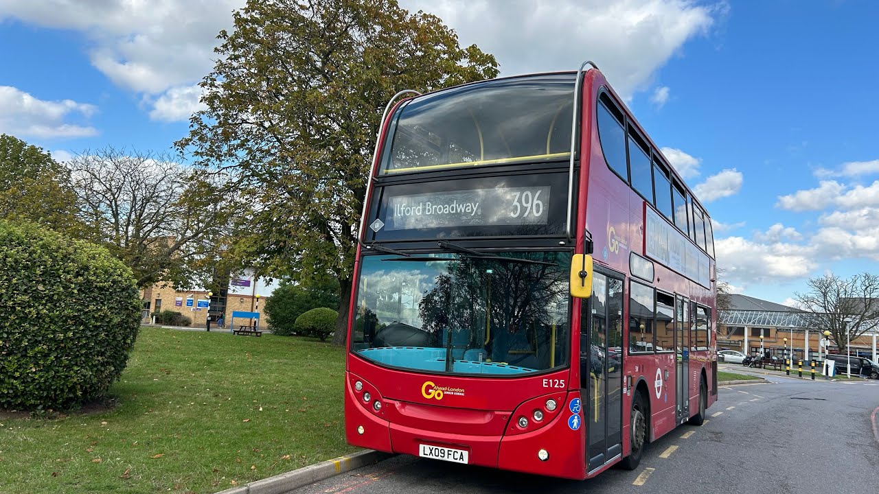 FULL ROUTE VISUAL|Blue Triangle Bus Route 396|Ilford Broadway-King George Hospital|E125(LX09 FCA)