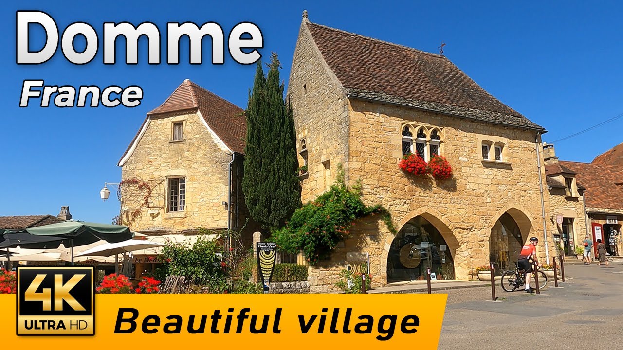 Domme, France - Picturesque Town of XIIIth century | Walking Tour 4k | Périgord