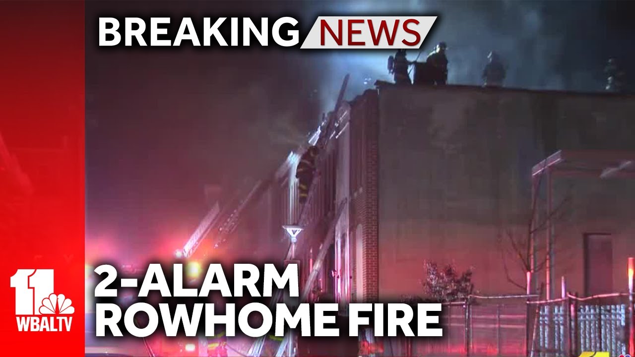 Firefighters take down 2-alarm rowhome fire in west Baltimore - YouTube