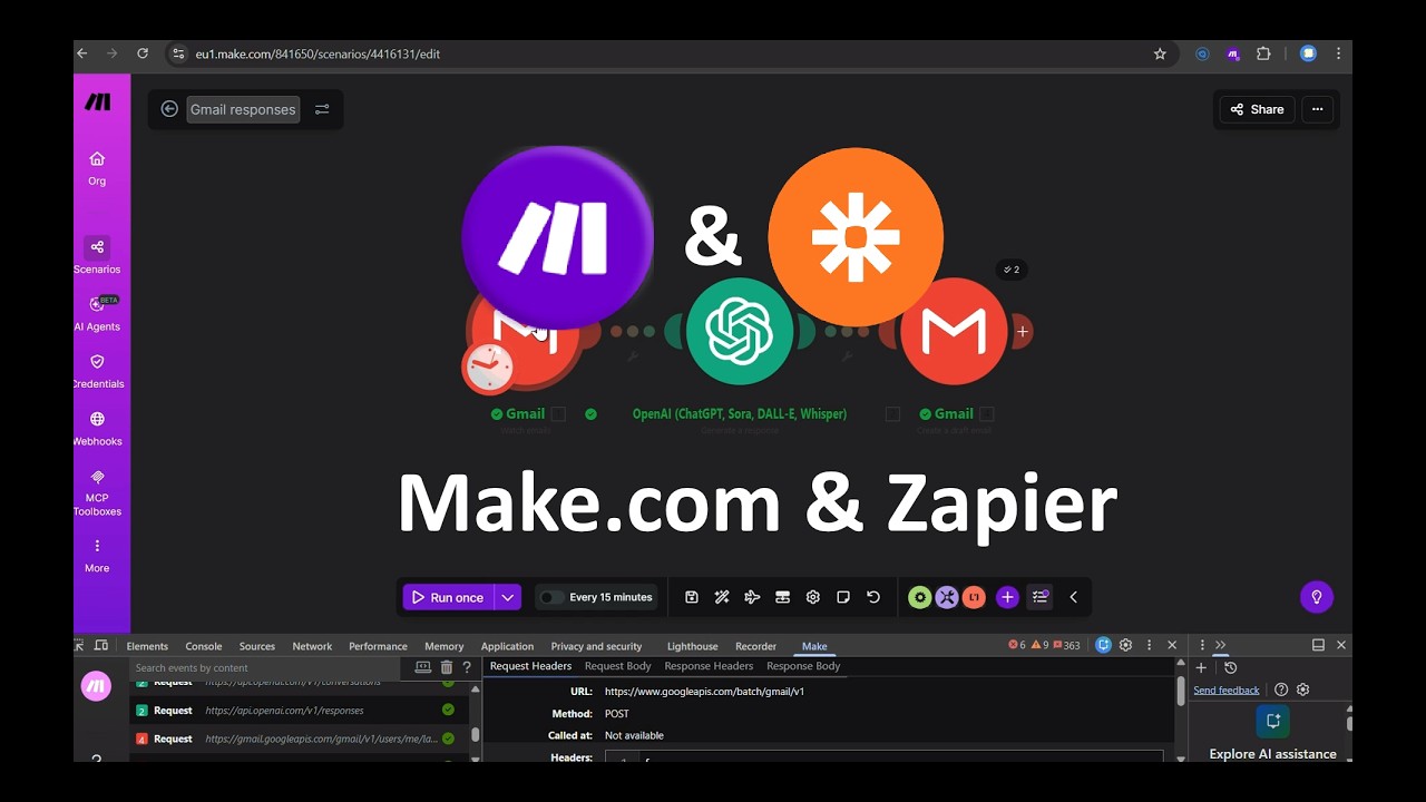 🤖📧AI Automated Response Drafting & Labeling for Gmail – Make.com & Zapier