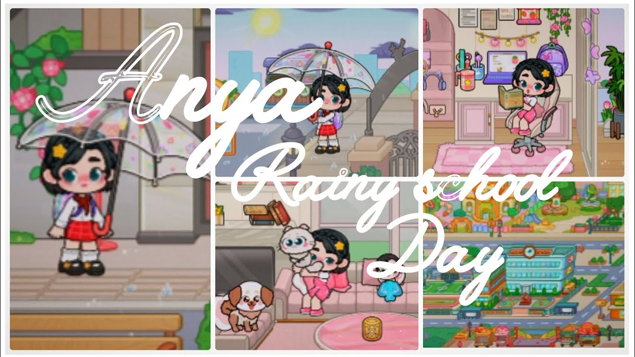 Anya rainy School day 🏫🎒⛈️🌂 | GAMEWORLD vLoG | no talking (ASMR) | #gameworld #coviyana