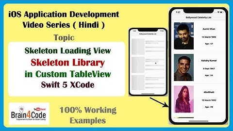 SkeletonView Library in Custom TableView Using Swift 5 XCode | Hindi | Skeleton Loading View iOS App
