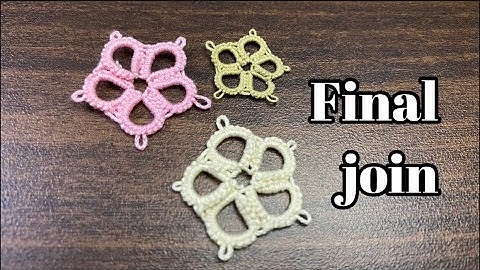Learn final / last join / 5 petal flower❤️ basic shuttle tatting tutorial.