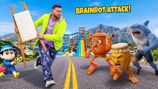 Franklin Protects Magic Canvas! 😱 Brainrots Attack GTA 5 ...