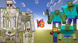 Can mutant iron golems beat mutant zombies || Minecraft mob battle