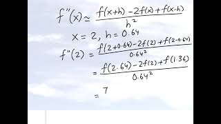 Chapter 02.02:Lesson: Numerical Differentiation: Second Derivative of a Continuous Function: Example