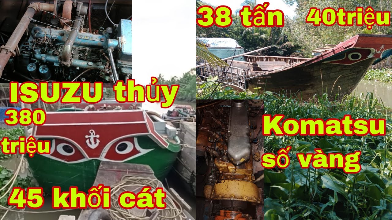 Gã ghe sắt bơm cát ,ghe cây chở rơm - YouTube