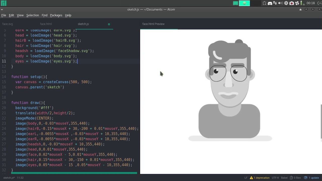 P5 js interactive example youtube
