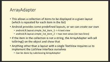 CO5225 Android / Kotlin Lecture 3 - ListViews and Menus