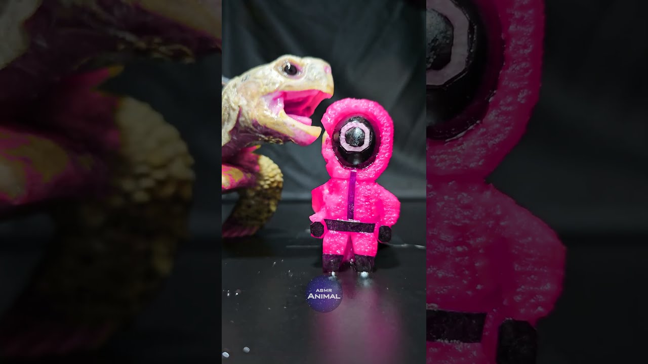 Squid Game ASMR Mukbang Eating Pink Soldier Turtle Tortoise