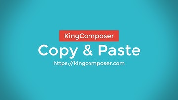 Copy & Paste - KingComposer page builder