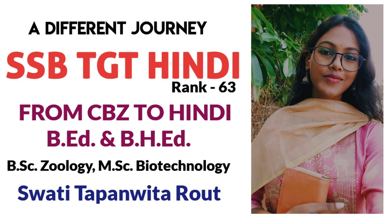 SSB TGT HINDI || SUCCESS STRATEGY || CBZ TO HINDI || B.Ed. & B.H.Ed. || 