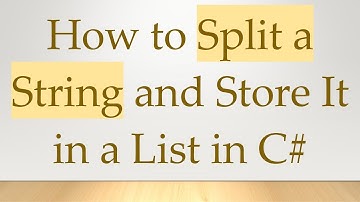 How to Split a String and Store It in a List in C#