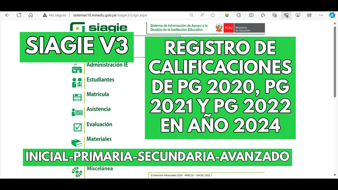 REGISTRO DE CALIFICACIONES DE PG 2020 PG 2021 Y PG 2022 EN AÑO 2024 SIAGIE V3
