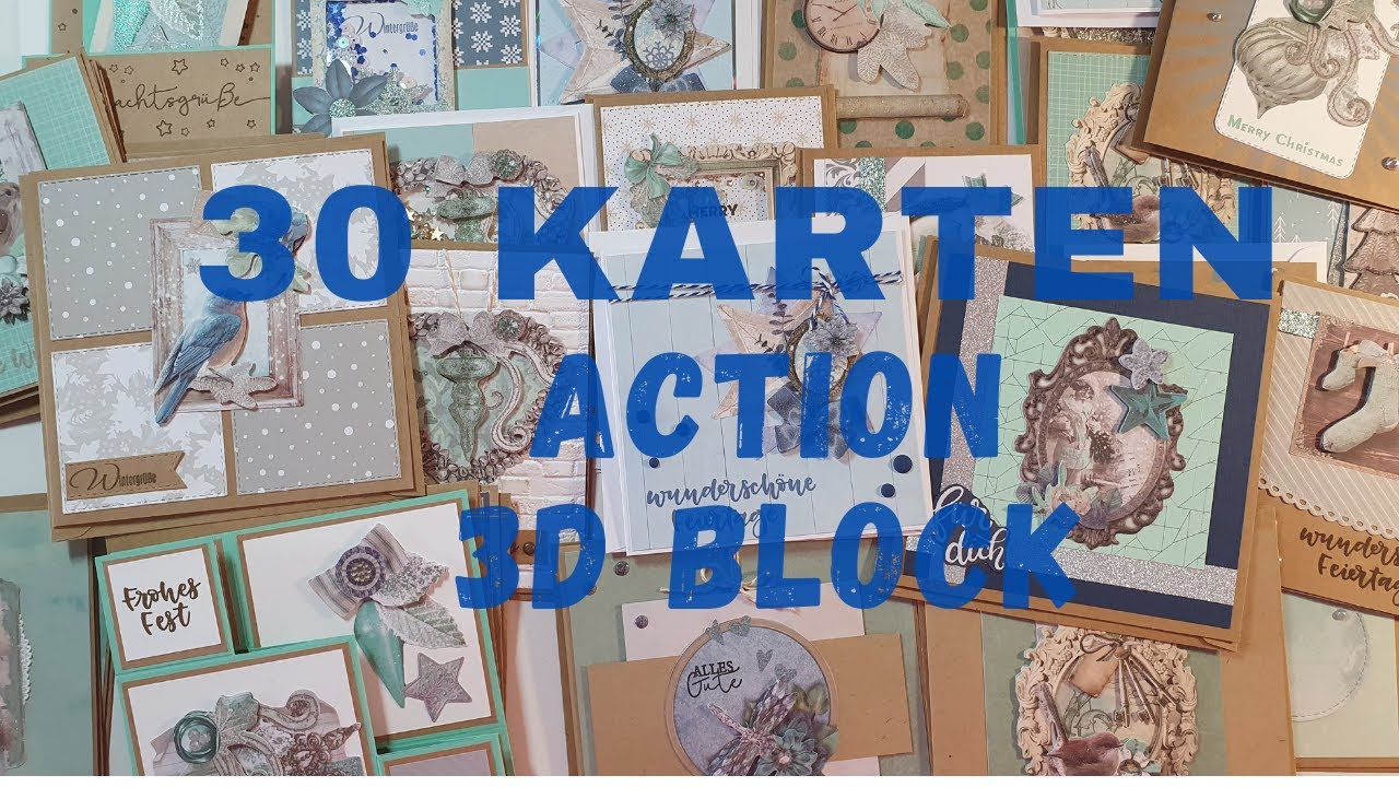 30 Karten aus einem Action 3D Block | Winterliche Karten | Inspiration ...