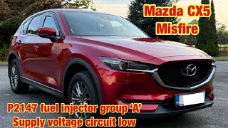 Mazda CX5, P2147 fuel injector group A supply voltage circuit low