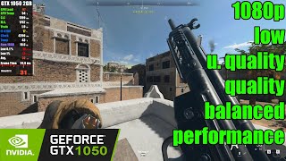 GTX 1050 2GB | Call of Duty Warzone 2.0 - 1080p Low,  U.Quality, Quality. Balanced, Performance