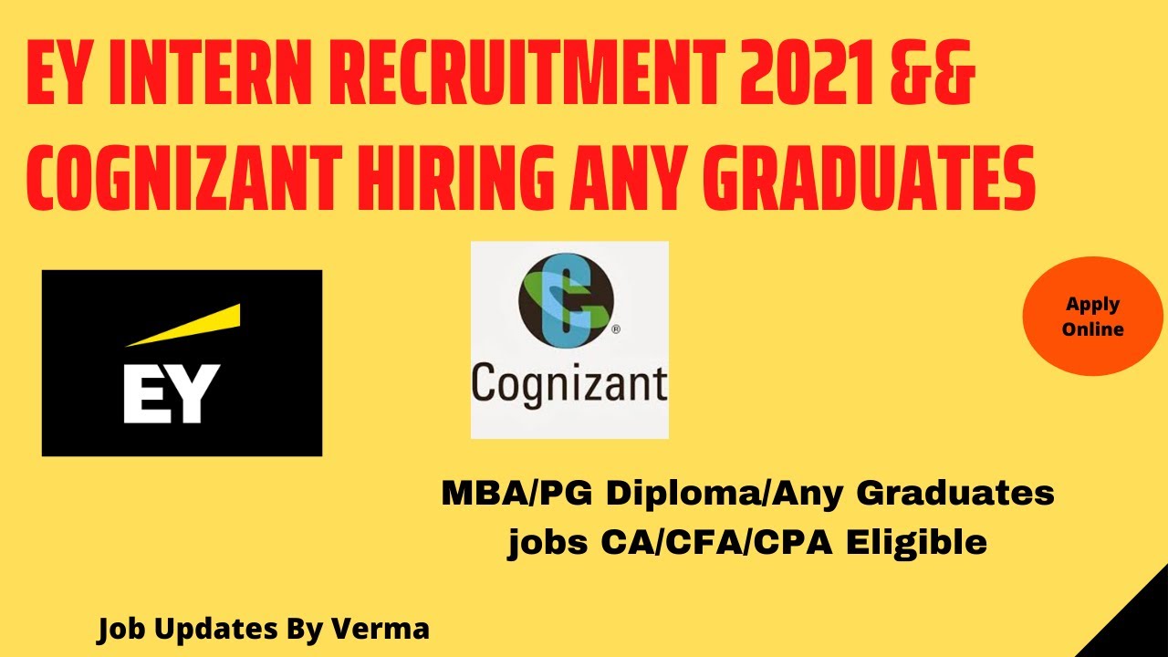 Big 4 Company EY Hiring & Cognizant Hiring Any Graduates ||big opportunity - CTC 2.52