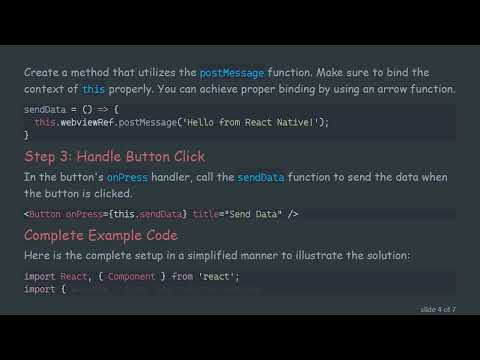 How to Send Data to WebView in React Native with Button Click