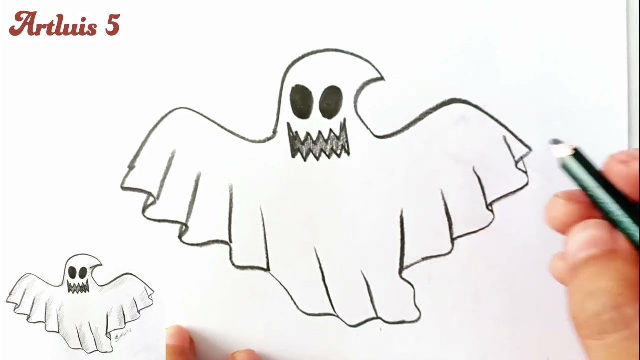 how to draw halloween ghost - como desenhar um fantasma 