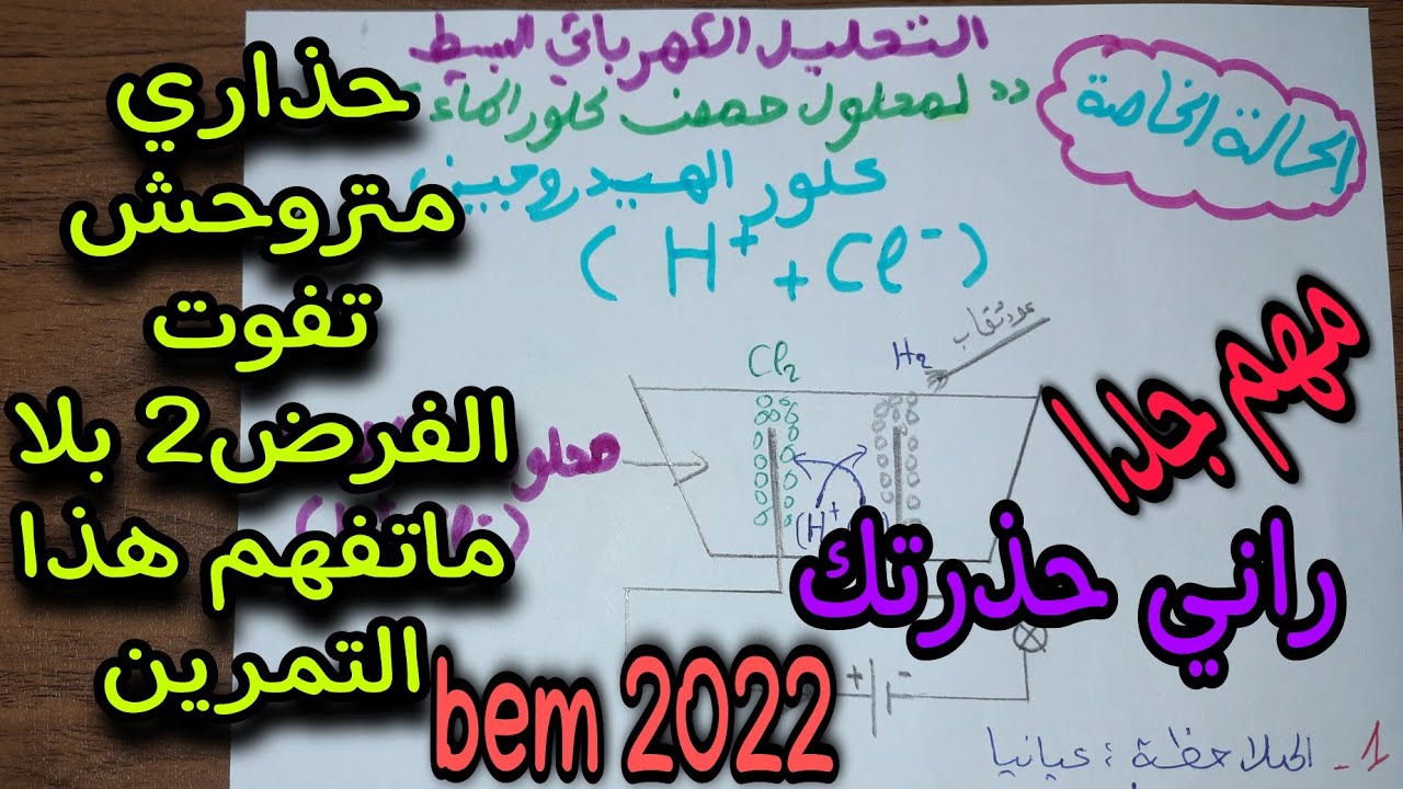الحالة الخاصة من التحليل الكهربائي البسيط للسنة الرابعة متوسط 2022