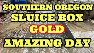 RUNNING A SLUICE BOX IN A SMALL CREEK WITH AMAZING RESULTS  OREGON GOLD MINING #goldrush