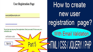 php mysql user registration with email verification and login | Verification Code | Part 5