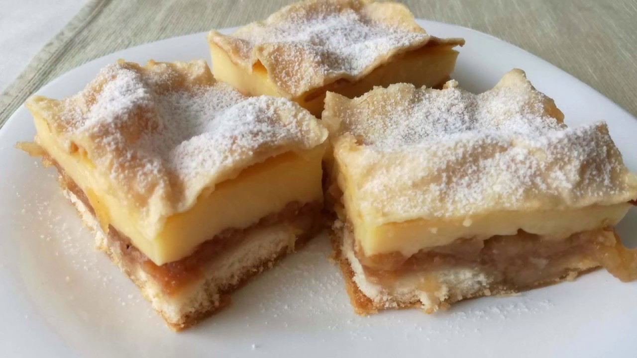 Almás-pudingos süti leveles tésztában - YouTube