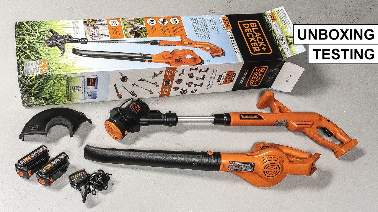 BLACK+DECKER 20V Cordless String Trimmer/Edger + Sweeper Combo Kit For  Small Yard Unboxing & Testing 