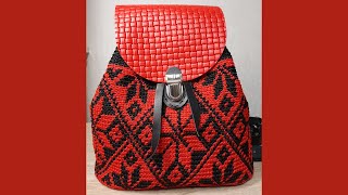 :  '    ,  The backpack is crocheted #crochetbag