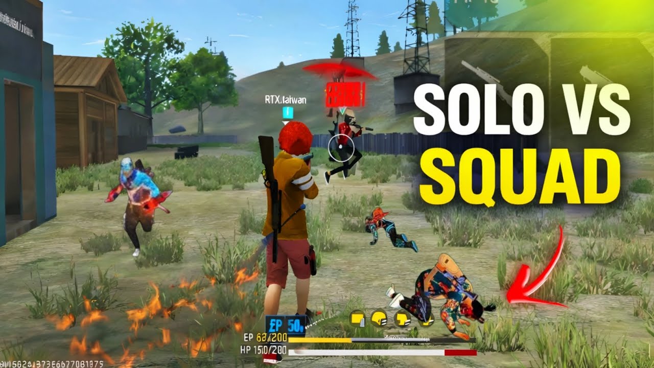 Solo vs Squad 😈 একাই পুরো স্কোয়াড শেষ! ক্লাচ গেমপ্লে😱