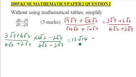 2005 KCSE MATHEMATICS PAPER 2 NO 2