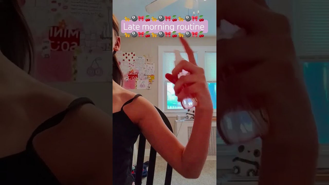 late morning routine 🐆🎱🎀🍒 