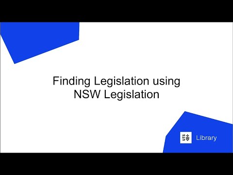 Finding NSW Legislation