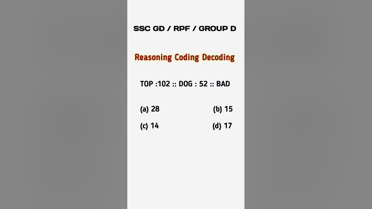 Reasoning classes coding decoding question - YouTube image.