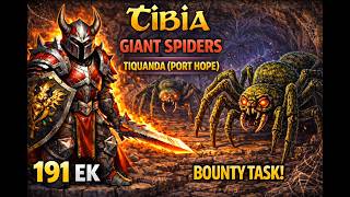 Tibia Bounty Task, Giant Spider Hunt in GS Cave Tiquanda (Port Hope) | 191 EK (Bestiary, Task Run)