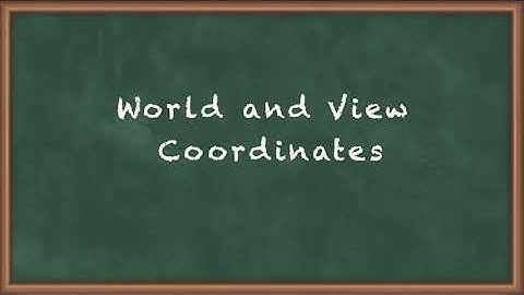 World and View Coordinates - Viewing (2D and 3D) Projection and Clipping