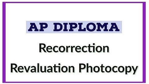 AP Diploma | SBTET - Recorrection, Revaluation and Photocopy 2020