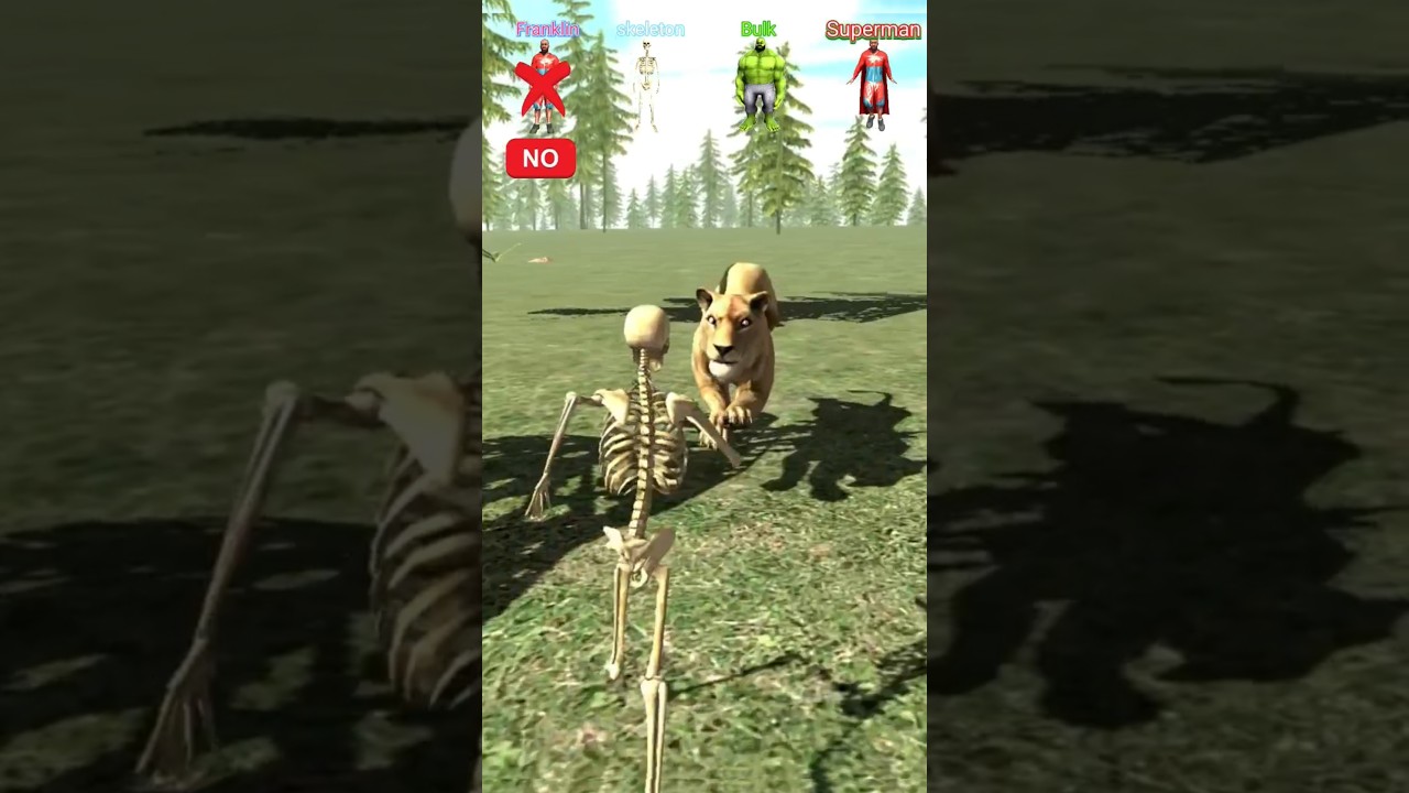 Indian Bike Driving 3D Lioness vs Character Fight | Franklin, Skeleton, Hulk, Superman, Character